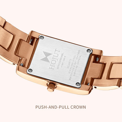 Classic square waterproof stainless steel material women's quartz watch