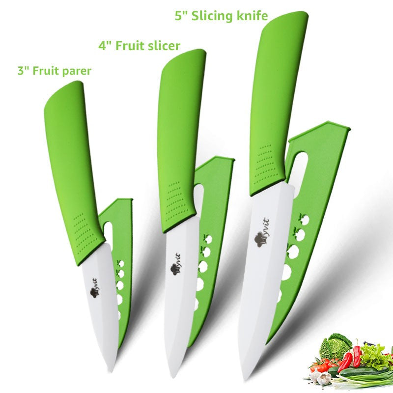 Conjunto de Facas de Cerâmica para Cozinha Profissional Faca de Cerâmica 3 4 5 6 Polegadas Faca de Descascar Frutas à Prova de Ferrugem para Fatiar Cortar Legumes