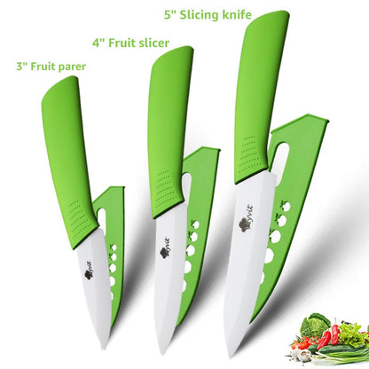 Conjunto de Facas de Cerâmica para Cozinha Profissional Faca de Cerâmica 3 4 5 6 Polegadas Faca de Descascar Frutas à Prova de Ferrugem para Fatiar Cortar Legumes