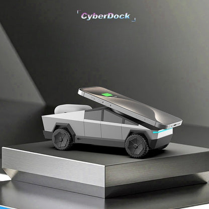 Suporte de Mesa Cybertruck Qi2 3 em 1 Base de Carregamento Sem Fio CyberDock para iPhone 16 15 14 Pro Max, AirPods, IWatch
