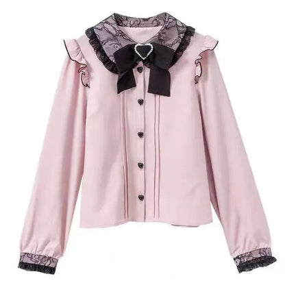 Japanese Gothic Lolita Ribbon Short Suspender plaid Skirt Girls Sweet Cute Lace A-Line Mini Skirts summer2025 black solid kawaii