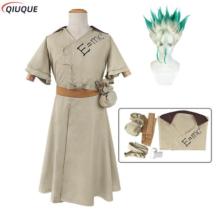 Senku Ishigami Cosplay Costume Wig Halloween Christmas Carnival Party Outfit Role Play Suit Comic Con Clothing