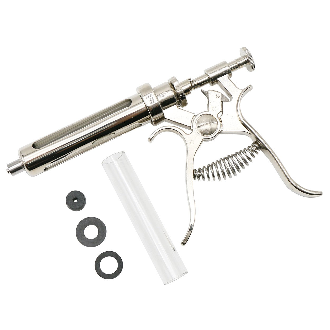 Veterinary Animal Continuous Injection Syringe Revolver 10/20/50ml Stainless Steel Automatic Vaccination Gun for Cow Pig Sheep