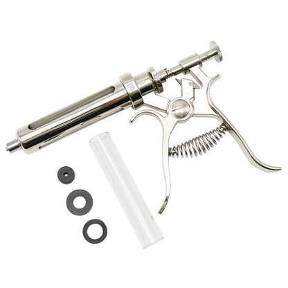 Veterinary Animal Continuous Injection Syringe Revolver 10/20/50ml Stainless Steel Automatic Vaccination Gun for Cow Pig Sheep