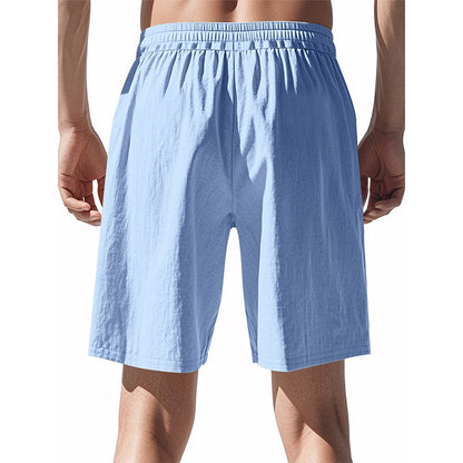 New Men's Cotton Linen Shorts Pants Male Summer Breathable Solid Color Linen Trousers Beach Shorts Fitness Streetwear