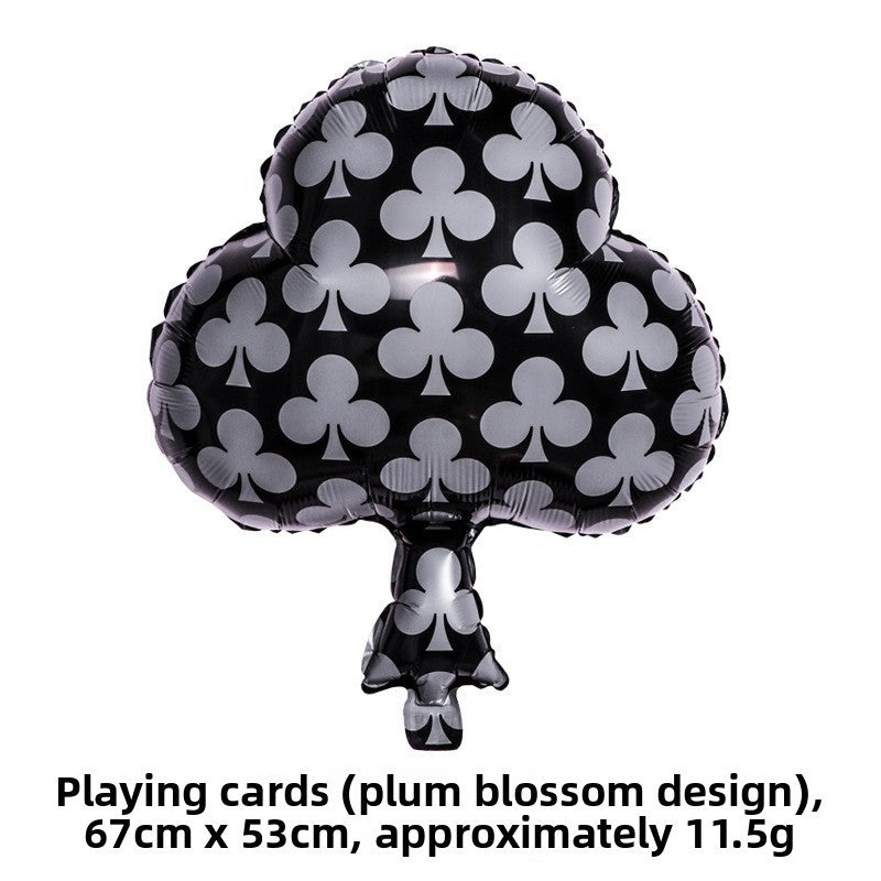 10Pcs Poker Cards Casino Balloon Aluminum Foil Balloons Wedding Christmas Party Shower Birthday Decoration Heart Club