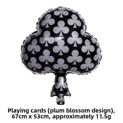 10Pcs Poker Cards Casino Balloon Aluminum Foil Balloons Wedding Christmas Party Shower Birthday Decoration Heart Club