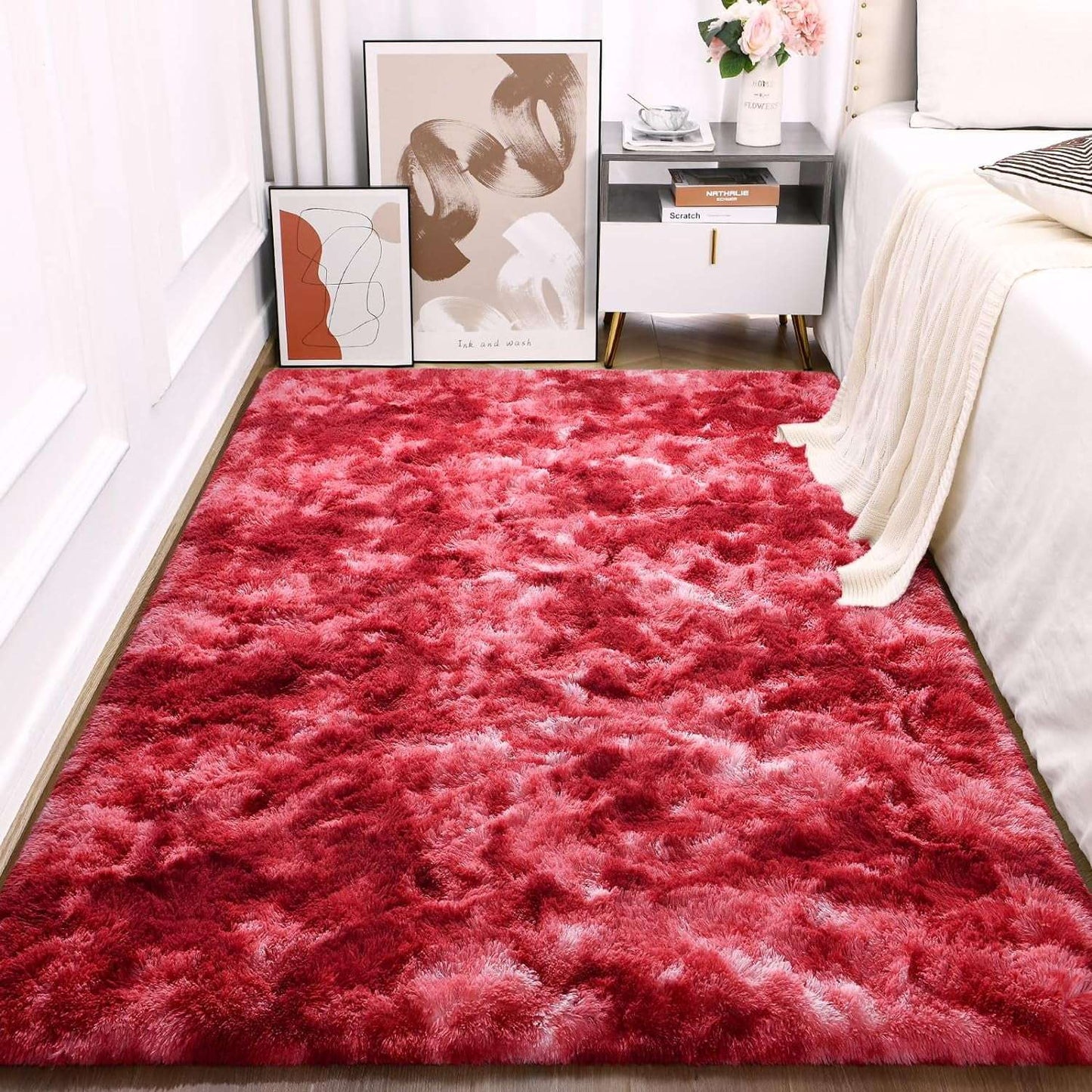 Lochas Super Soft Plush Tie Dye Velvet Rugs for Home Decor Large Size shaggy Rug Fluffy Carpet For Living Room Bedroom Kids Room