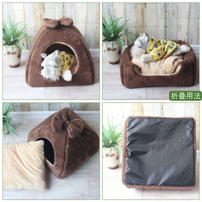 Casa de Cachorro Quente de Inverno Cama de Gato Colchonete Removível Ninho Canil Cesta para Animais de Estimação Macio Confortável Ninho para Gatos Produto para Gatos