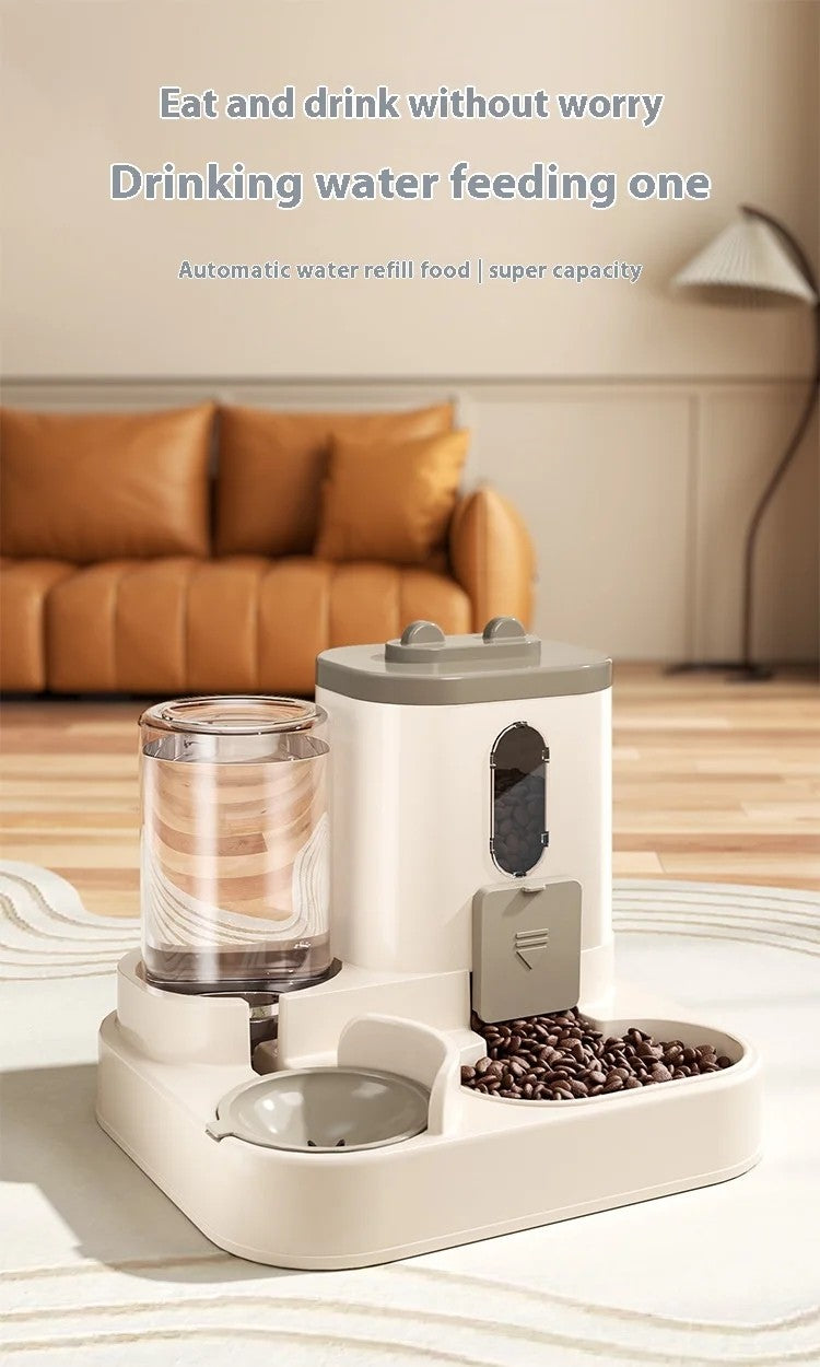 Conjunto Comedouro e Bebedouro Automático para Cães e Gatos: Design por Gravidade, À Prova de Vazamento, À Prova de Derrame, Antiderrapante, Fácil de Limpar, Tigela de Comida Embutida