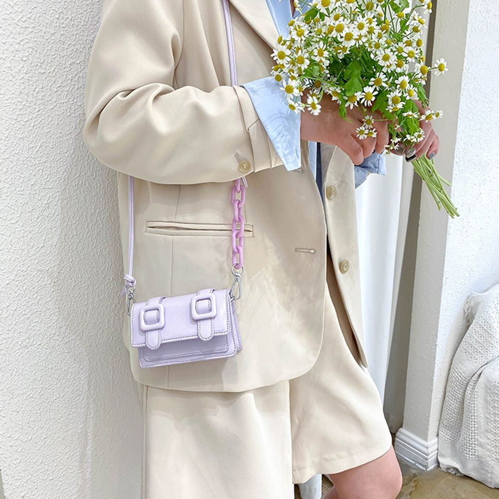 Mini Small Messenger Bags For Women Girl Chain Purse PU Leather Handbag Ladies Girl Crossbody Bags Designer 2022 Summer Yellow