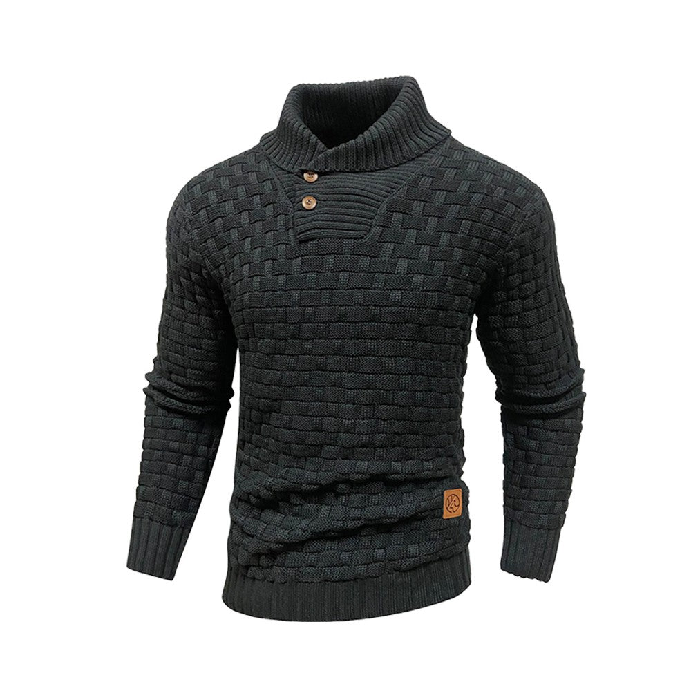 Men’s Knitted Sweater Casual Crew Neck Warm Long Sleeve Comfortable Pullover Textured Ribbed Edge High Quality Top US Size