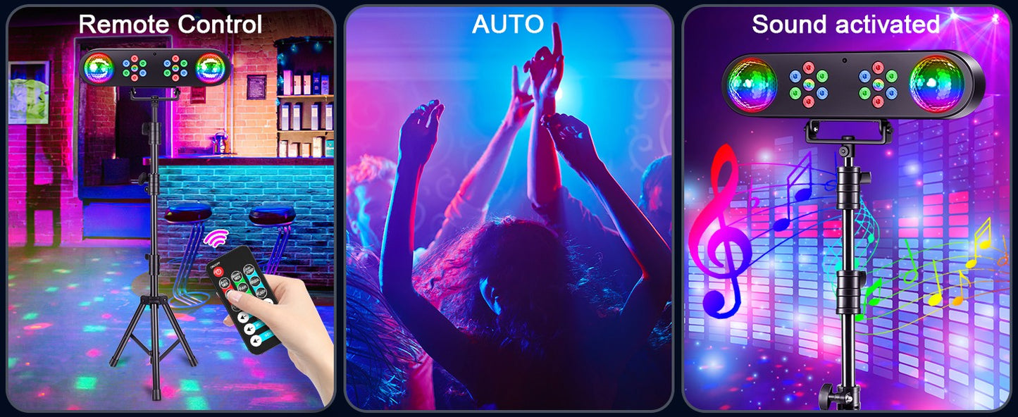 30W RGB 3in1 Bracket Effect Lights Dyeing Magic Ball Lights Remote Control Stage Effect Lighting Projector for DJ Party Concert