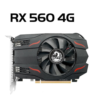 Placa de Vídeo SOYO AMD GPU Radeon RX 550 4G GPU RX 560 GDDR5 Componentes para PC Gaming R9 370 R7 350 RX550