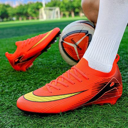 New Men Football Boots FG Training Shoes Soccer Shoes Non-Slip Soccer Cleats Long Spikes Ultralight Outdoor Drop Shipping
