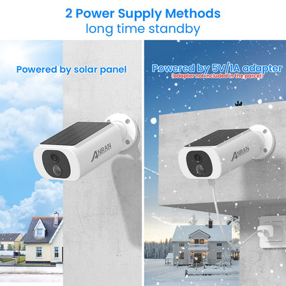 ANRAN 2/3/4 PCS Câmera WIFI Sem Fio Externa 2.4G 3MP Câmera de Segurança Solar com Bateria Holofote Visão Noturna Colorida Alarme Local