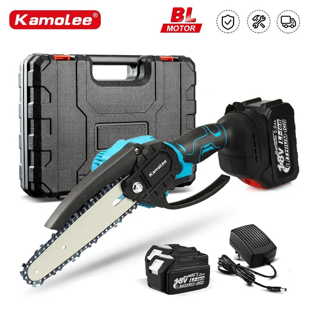 Serra Elétrica de Corrente Sem Fio Kamolee 8 Polegadas Mini Motosserra Cortador de Madeira Ferramenta Elétrica de Poda para Jardim