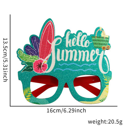 Hawaiian Party Glasses,Summer Flamingo Pineapple Coconut Glasses,Summer Beach Themed Birthday Party Decorations