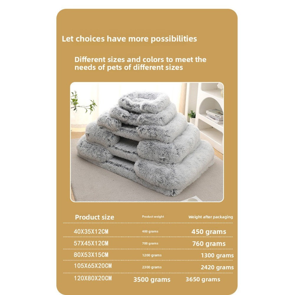 Ninho de Animais de Estimação Circular Longo de Pelúcia de Inverno, Cama para Cachorro, Cama para Gato, Almofada Macia para Animais de Estimação, Suprimentos para Animais de Estimação