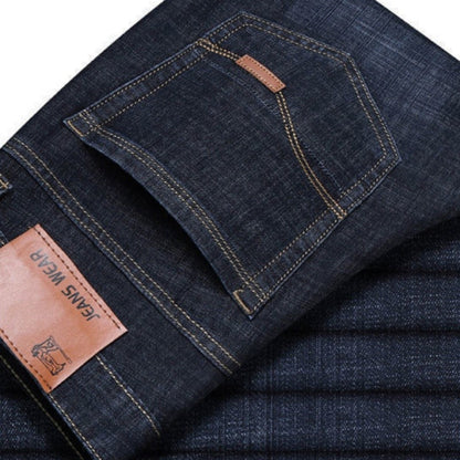 2025 Spring and Autumn New Men Fashion Casual Straight Leg Jeans Solid Color Foldable Comfortable Soft Business Brand Pants