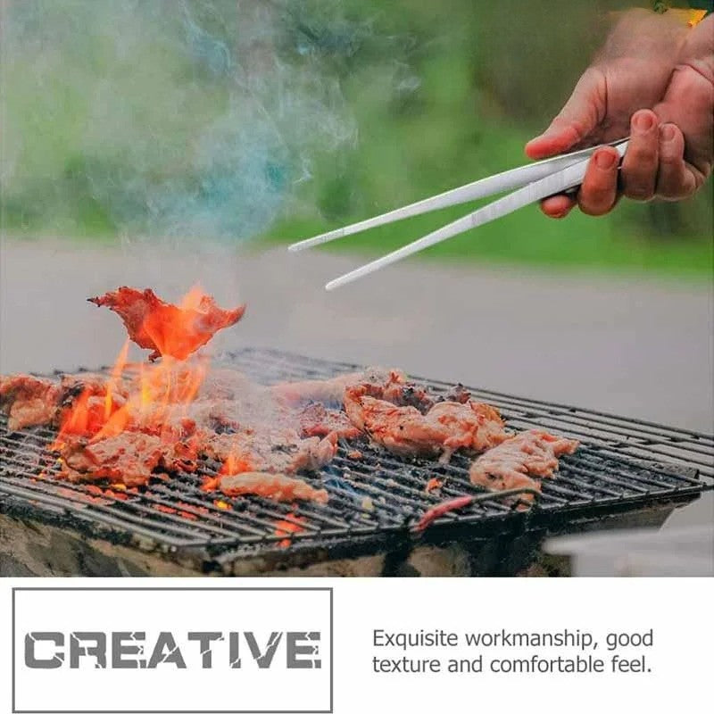 Pinça Multiuso para Churrasco, Pinça de Alimentos, Pegador de Alimentos, Utensílios de Cozinha, Pinça de Churrasco de Aço Inoxidável, Pinça para Buffet e Churrasco