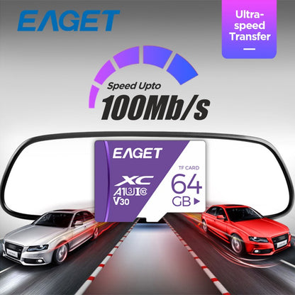 Cartão de Memória Eaget 256GB 128GB 32GB Cartão TF SD A1 V30 Classe10 UHS-1 64GB Alta Velocidade Compatível com Câmera Veicular Câmera de Vigilância