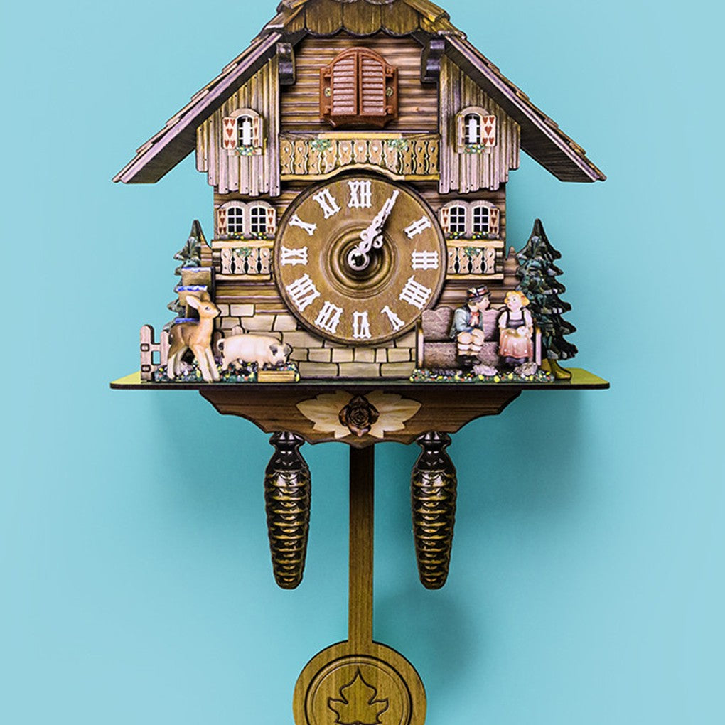 Bird Time Bell Swing Alarm Watch Imitation Wood Style With Easy-to-Read Dials Cuckoo Clock CM012
