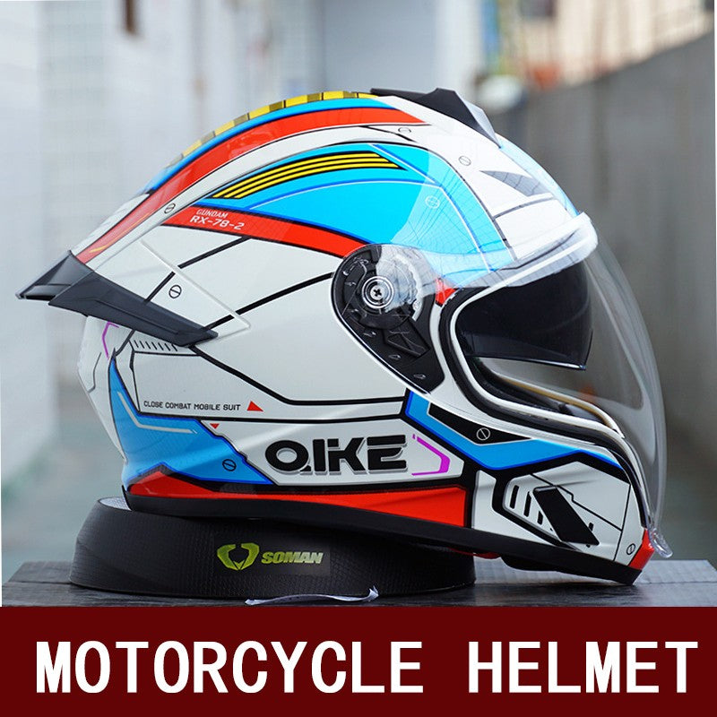 Capacete de motocicleta masculino e feminino com lente dupla antiembaçante integral para motoqueiro com pedal de cruzeiro e capacete universal para todas as estações com certificação DOT