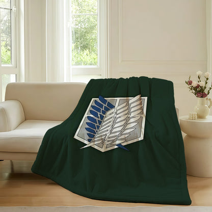 Adventure anime A-Attack O-On T-Titan Blanket For Sofa Office Bed Plane Travel Sleep Read Relax Camping Soft And Warm