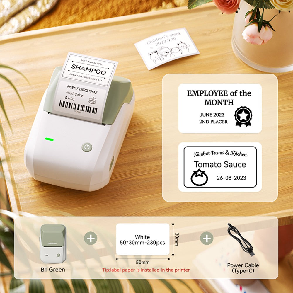 Portable Niimbot B1 Wireless Label Maker Adhesive Sticker Printer Labeling Machine DIY 20-50mm Labels for Office Home