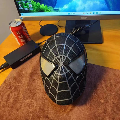 A Incrível Máscara de Homem-Aranha de Toby Maguire com Casco Rígido e Olhos Magnéticos, Tecido Estampado de Teias 3D de Venom de Super-Herói Cos