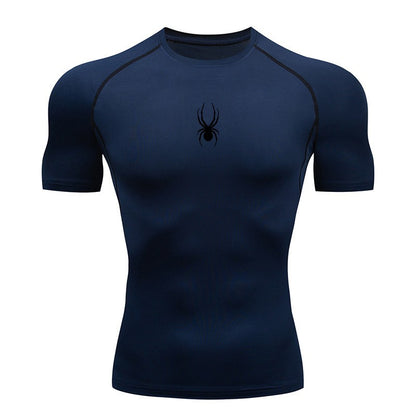 Men Sport T-Shirt Spider Quick Dry Bodybuilding Running Shirt Compression Tops Gym T Shirt Men Fitness Tight Tees Rashgard