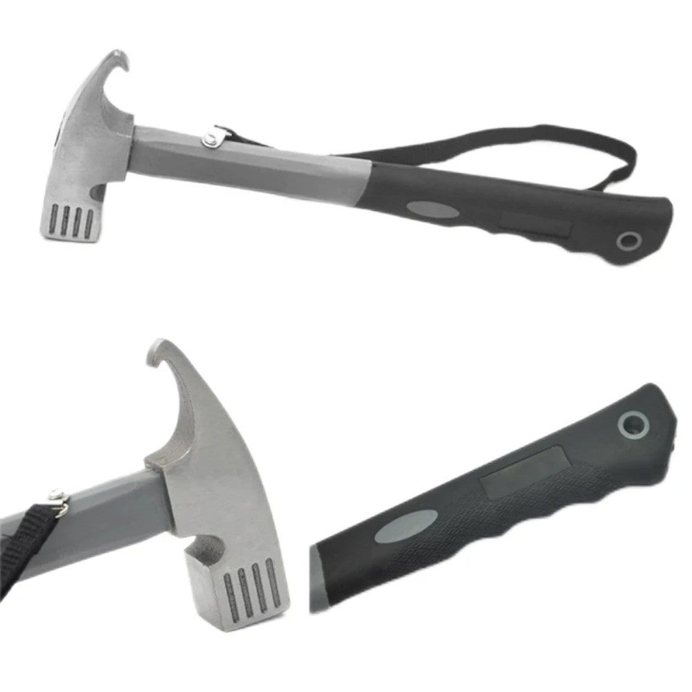 Martelo de Tenda em Aço Carbono, Martelo de Tenda de Acampamento, Martelo de Tenda em Aço Carbono, Extrator de Pregos Doméstico em Aço Carbono, Extrator de Pregos em Aço Carbono