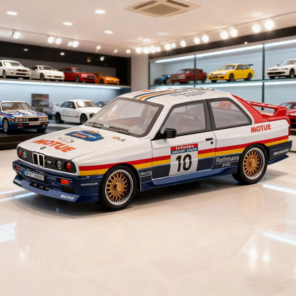 1:24 1988 BMW E30 M3 IM Liga Escala Modelo Carro Diecast Miniatura de Metal Carro Som?Luz Coleção de Carros Clássicos Brinquedo Infantil Veículo