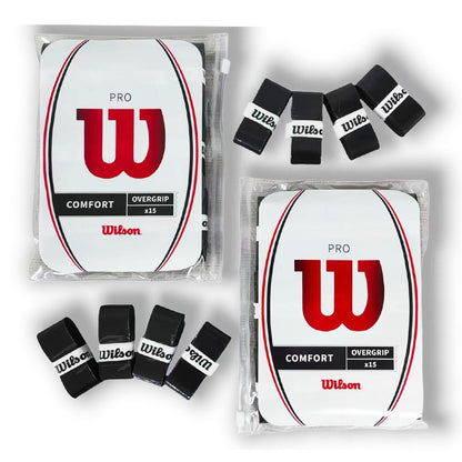 15 peças de overgrip para raquete de tênis Wilson, faixa absorvente de suor, grip de PU para raquete de badminton, fita para grip de tênis, grip para raquete de Padel