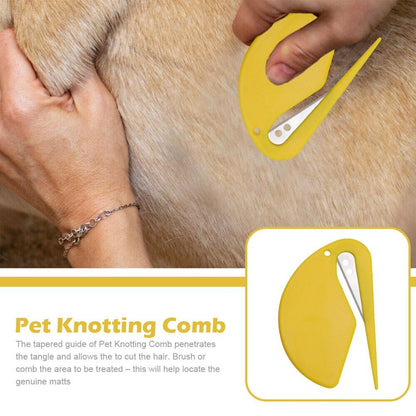 Novo Pente para Cães e Gatos, Pente Desatador de Nós para Animais de Estimação, Pente para Remover Pelos Soltos e Tosar, Escova para Gatos