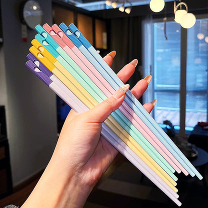 Novos Hashis Coreanos para Sushi 5 Pares Hashis de Amor Reutilizáveis de Liga Antiderrapantes para Dividir Refeições Hashis Utensílios de Cozinha para Jantar em Festas