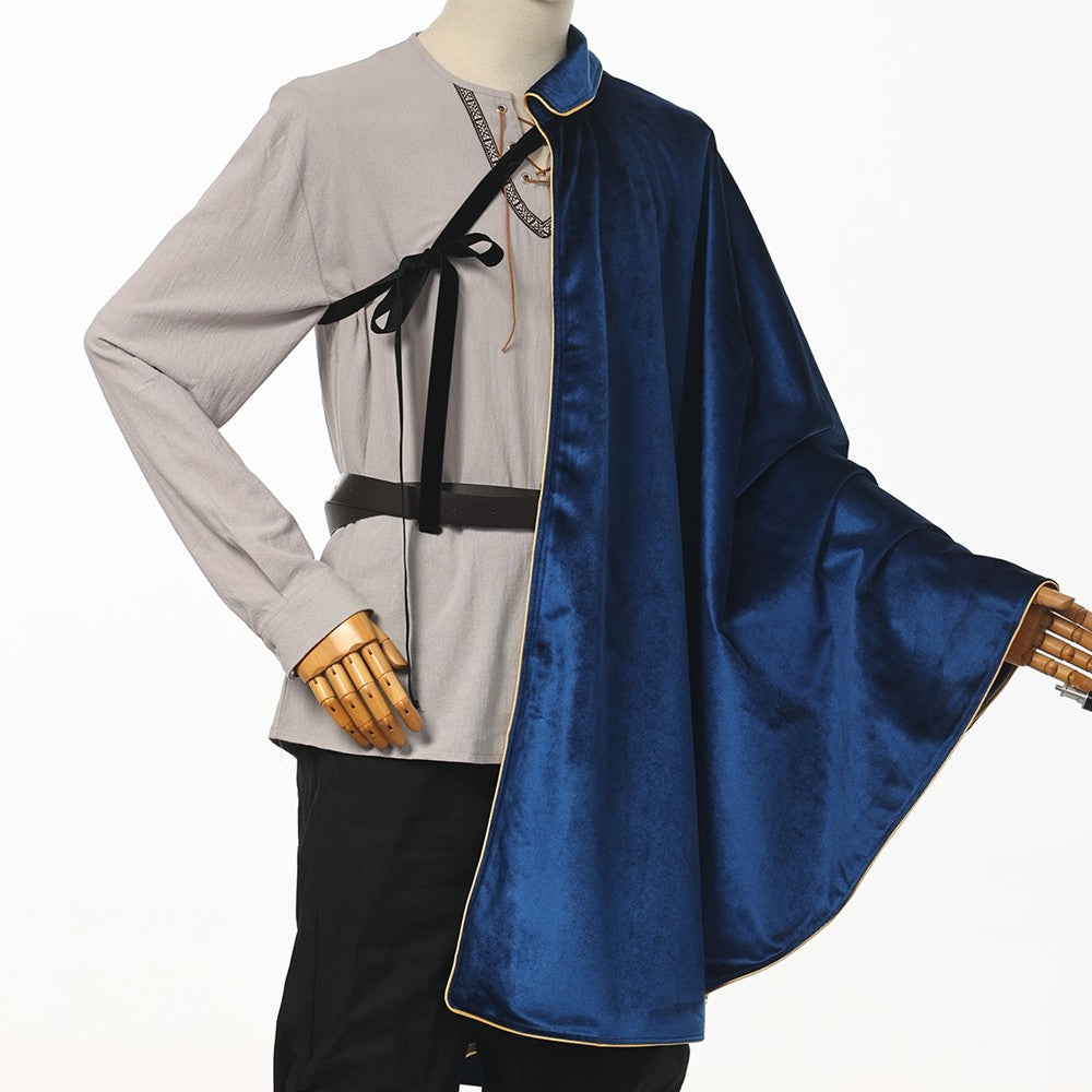 Medieval Musketeer Cape Women Men Steampunk Shawl Half Shoulder Samurai Cloak LARP Warrior Cape Medieval Halloween Costume