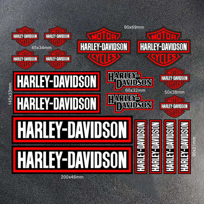 Kit Adesivo Refletivo Harley Davidson Logotipo Tanque Capacete Moto Emblema Letras Decalque
