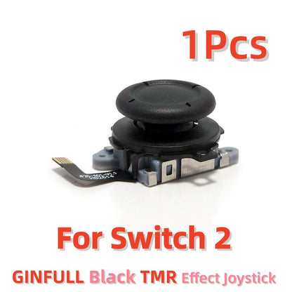 GINFULL TMR Effect Joystick New White Black For NS2 Switch 2 Controller 3D Analog Stick For Joy-Con 2 Replace Left Right Rocker
