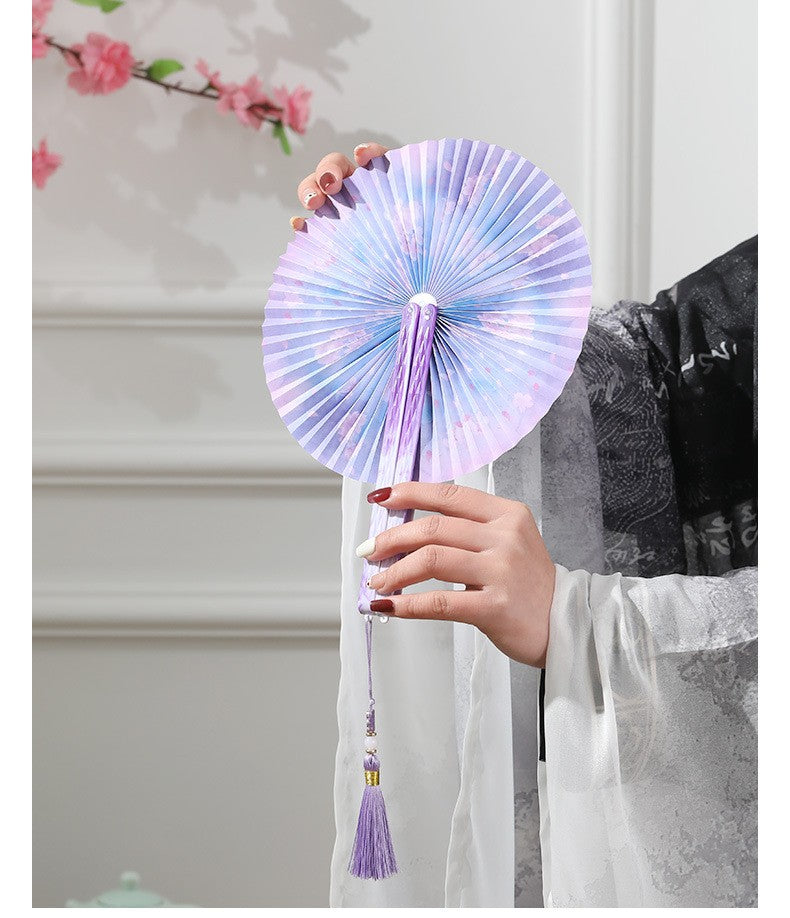 Chinese Japanese Style Silk Fan Folding Fan Wedding Fan Art Gifts Dance Hand Fan Vintage Bamboo Folding Hand Held Flower Fan