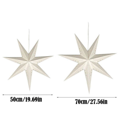 New 50/70cm Hollow Star Pendants Christmas Decorations Eid Mubarak Star Lanterns Folding Hanging Paper Stars Party Decorations