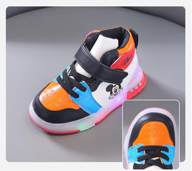 Minnie Pattern Children's Sneaker New Style Popular Design Baby Boys Girls Led Lighting Shoes Autumn Kids Casual Sports Shoes