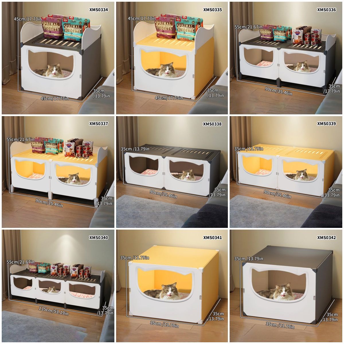 Ninho de Gato para Todas as Estações, Ninho de Gato Fechado, Frescor de Verão e Refrescante, Beliche, Casa de Dois Andares