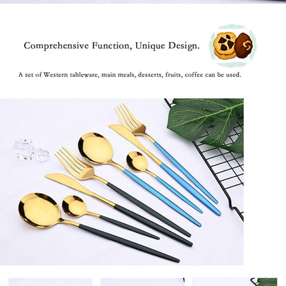 6Pcs/Set Teaspoon Stainless Steel Flatware Colorful Cake Fruit Spoons Dessert Small Coffee Spoon Snack Kitchen Dinnerware Tools