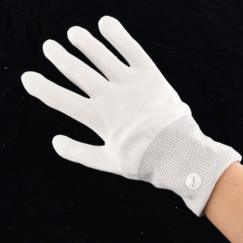 1Pair LED Gloves Neon Glowing Halloween Party Light Props Luminous Flashing Skull Gloves Stage Costume Glow Party Supplies
