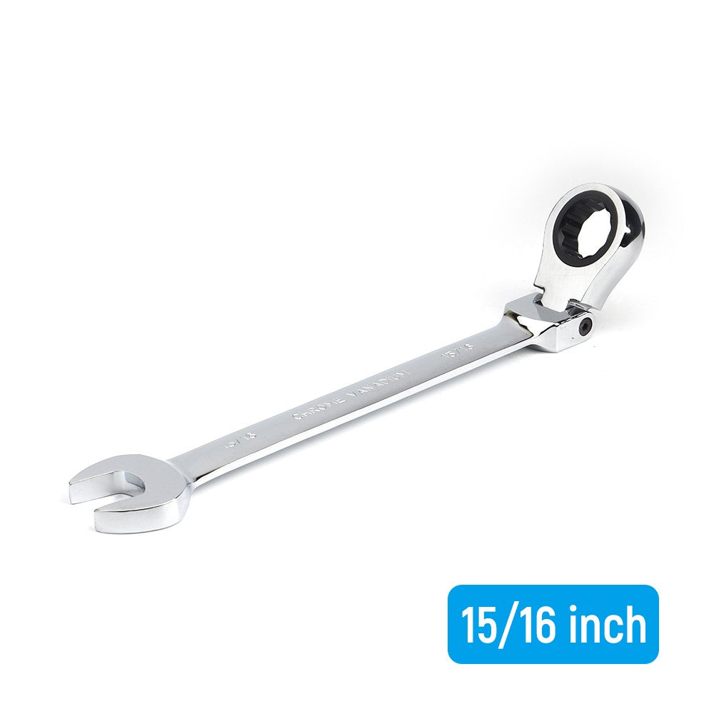 Jogo de chaves de catraca de tamanho imperial de 1/4 a 15/16 polegadas, de 1 peça, com cabeça flexível universal, ferramentas manuais para reparo de carros