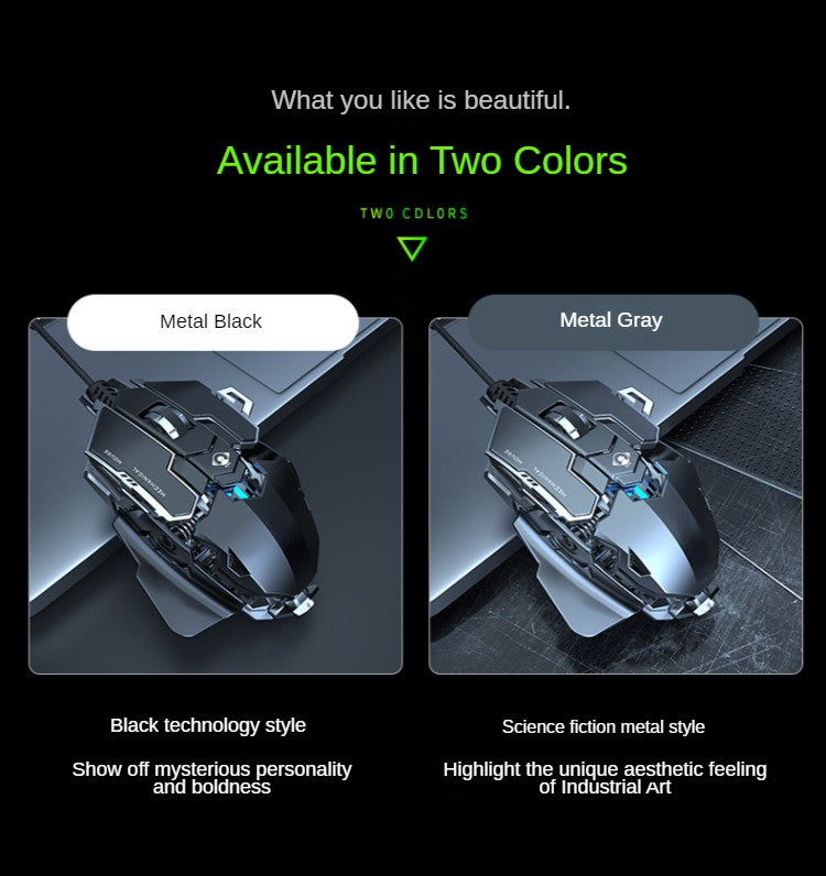 Hot Selling Mechanical Wired Gaming Mouse 9 Keys Macro Definition 12800DPI RGB Backlit Gaming Computer Mouse for Laptop Desktop