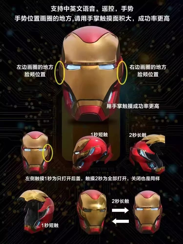 Mechahead Mk50 Jarvis Iron Man Helmet Luminous Voice Control Deformable Electric Opening Halloween Cos Mask Male Xmas Toys Gifts