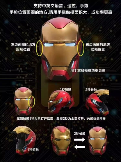 Mechahead Mk50 Jarvis Iron Man Helmet Luminous Voice Control Deformable Electric Opening Halloween Cos Mask Male Xmas Toys Gifts